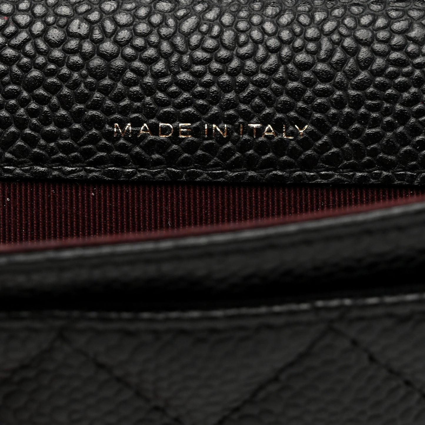 Caviar Quilted Flap Card Holder Wallet Black