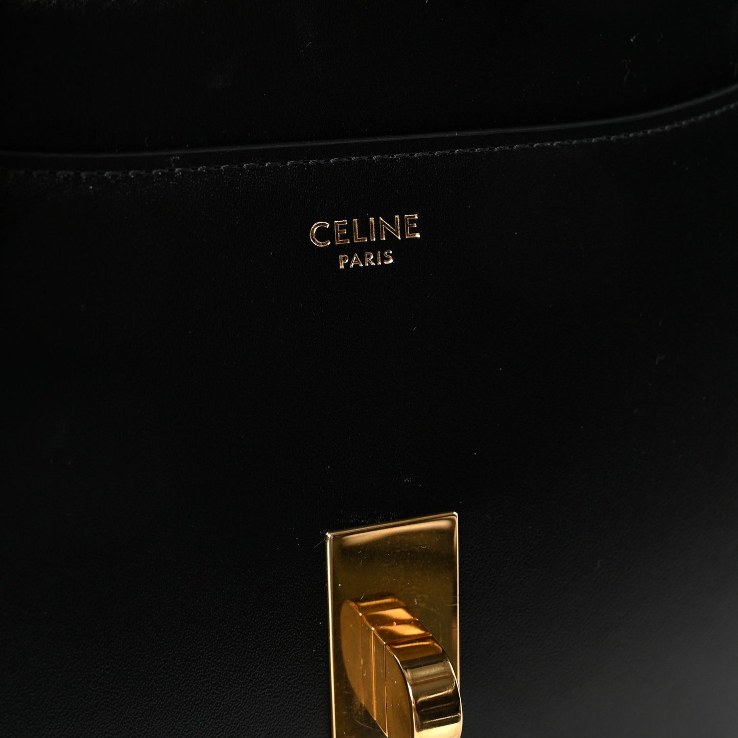 Satinated Calfskin Small 16 Top Handle Bag Black