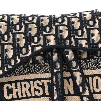 Christian Dior Oblique Embroidered Saddle Bag Blue 8 of 13