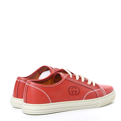 Gucci Calfskin Womens Interlocking G Sneakers 40 Red 4 of 12
