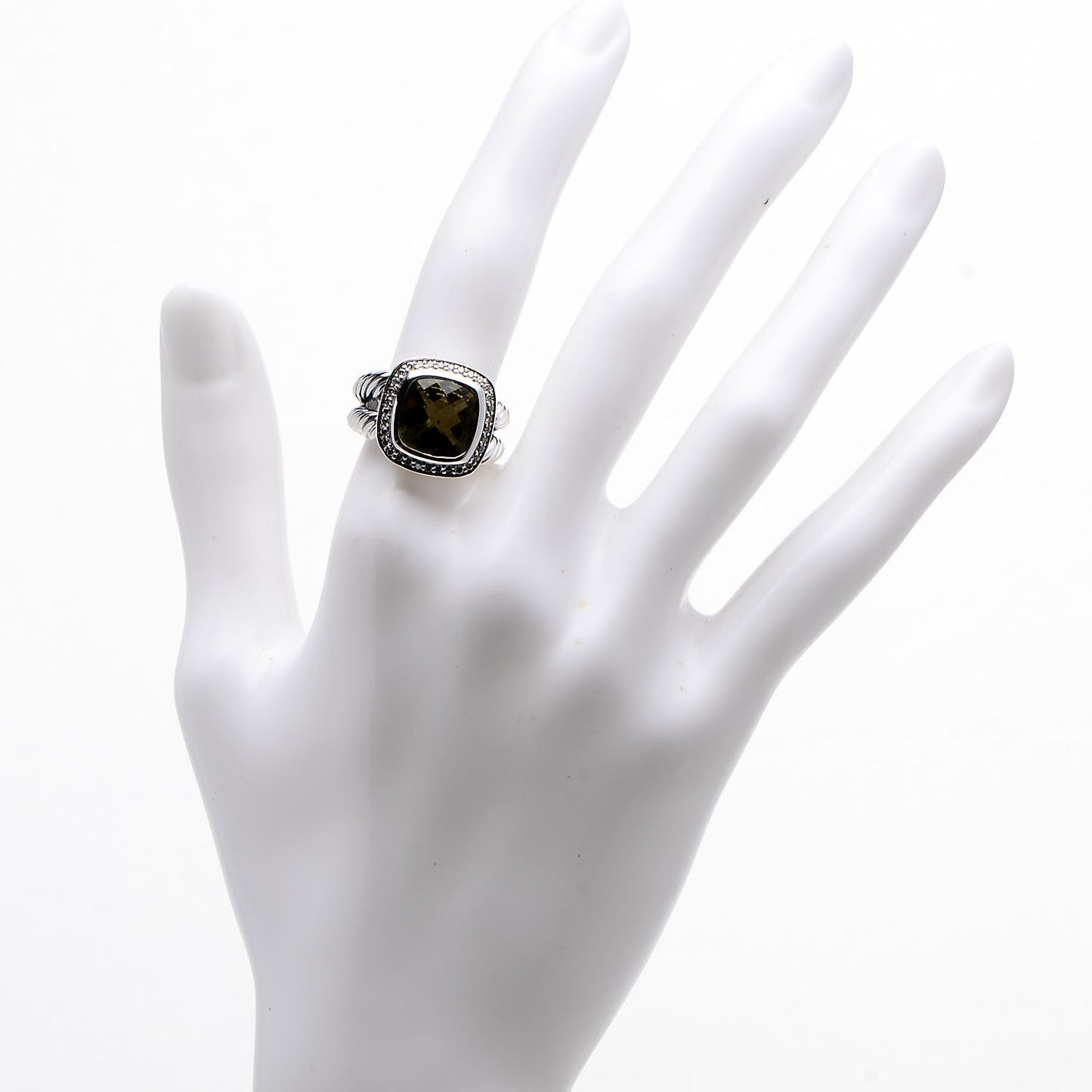 Sterling Silver Diamond Lemon Citrine 11mm Albion Ring 54 7