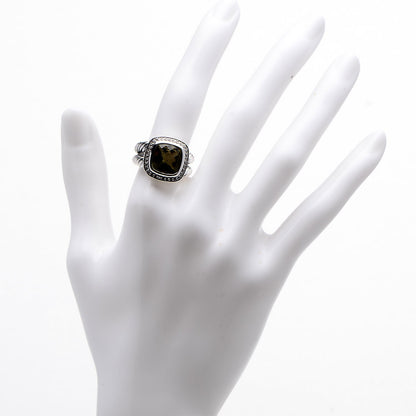 David Yurman Sterling Silver Diamond Lemon Citrine 11mm Albion Ring 54 7 2 of 6