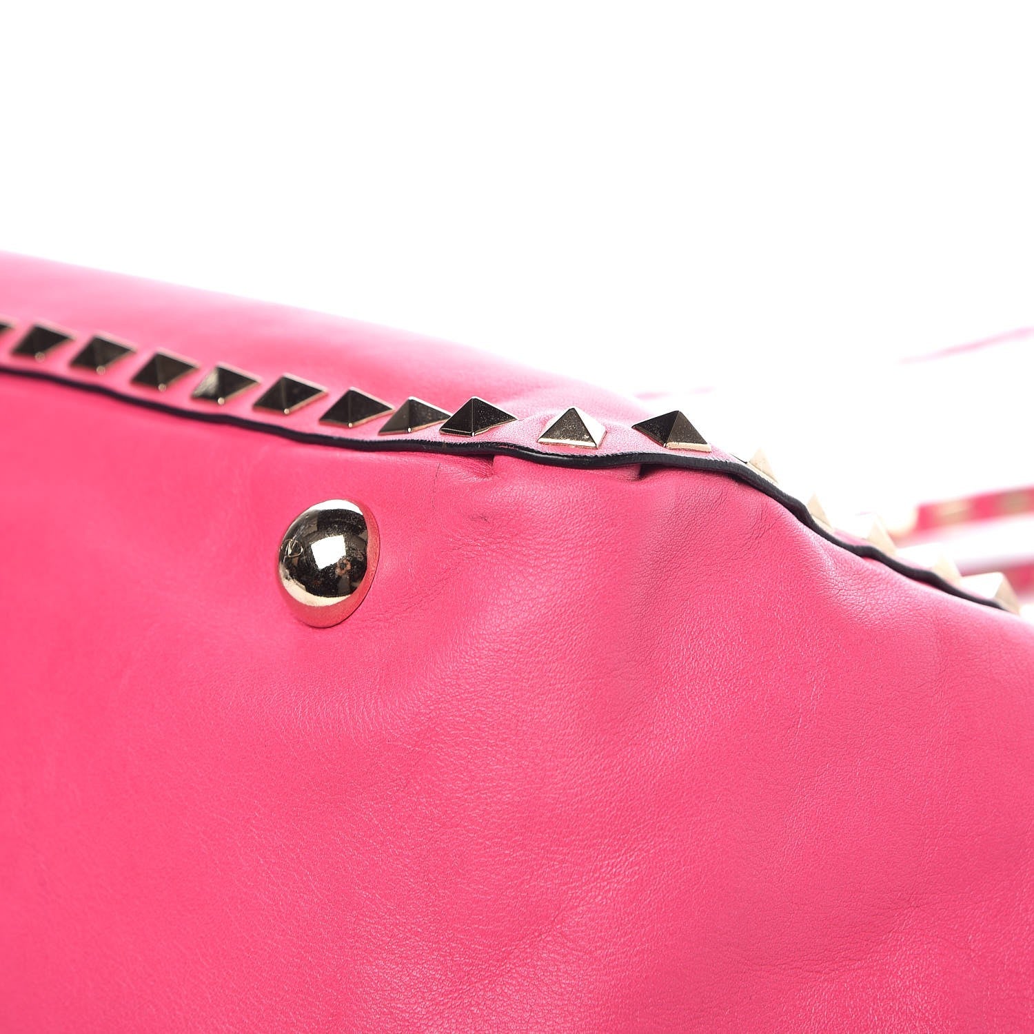 Valentino Garavani Vitello Medium Rockstud Tote Fuxia Fluo 9 of 10