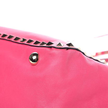 Valentino Garavani Vitello Medium Rockstud Tote Fuxia Fluo 9 of 10