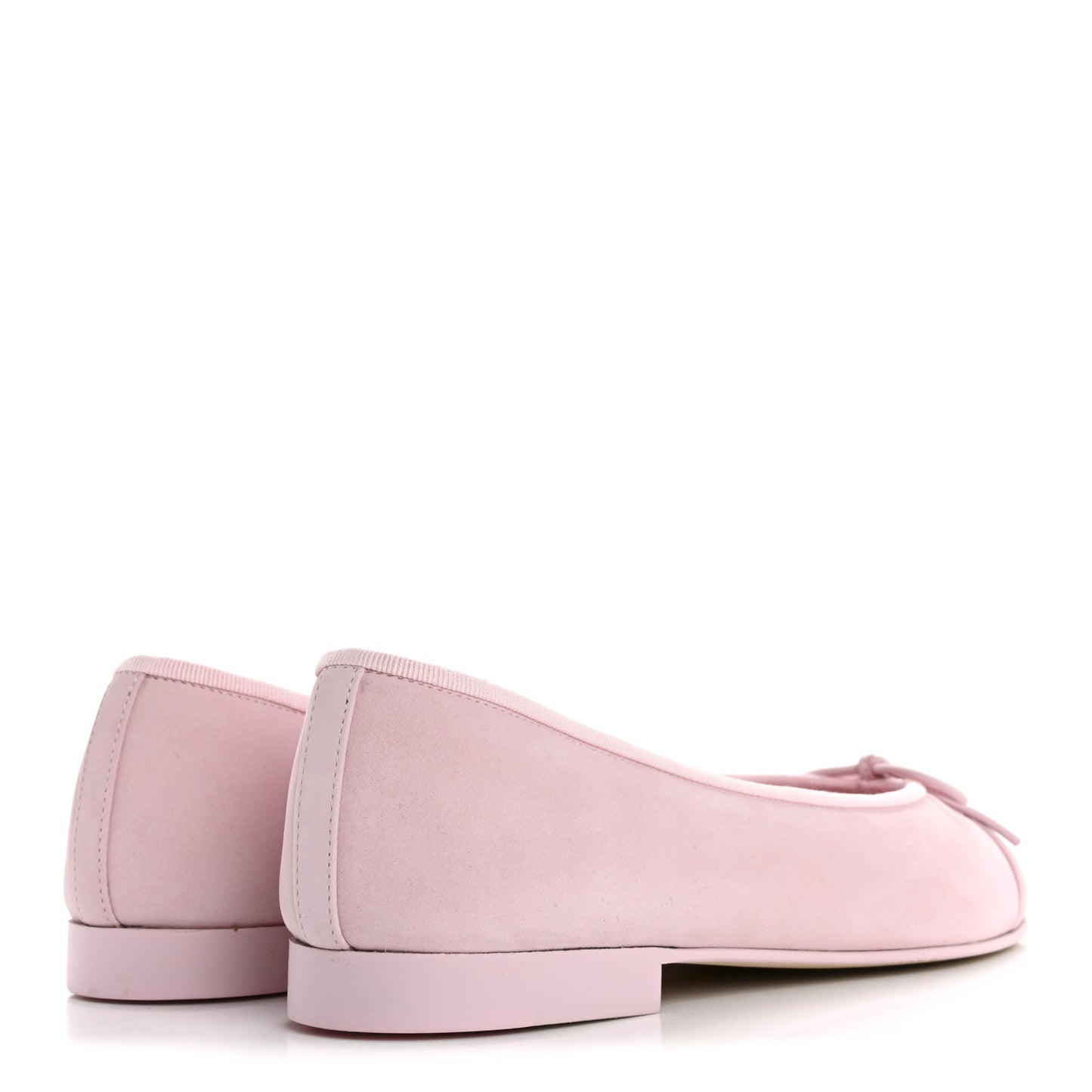 Suede Calfskin Cap Toe CC Ballerina Flats 39 Light Pink