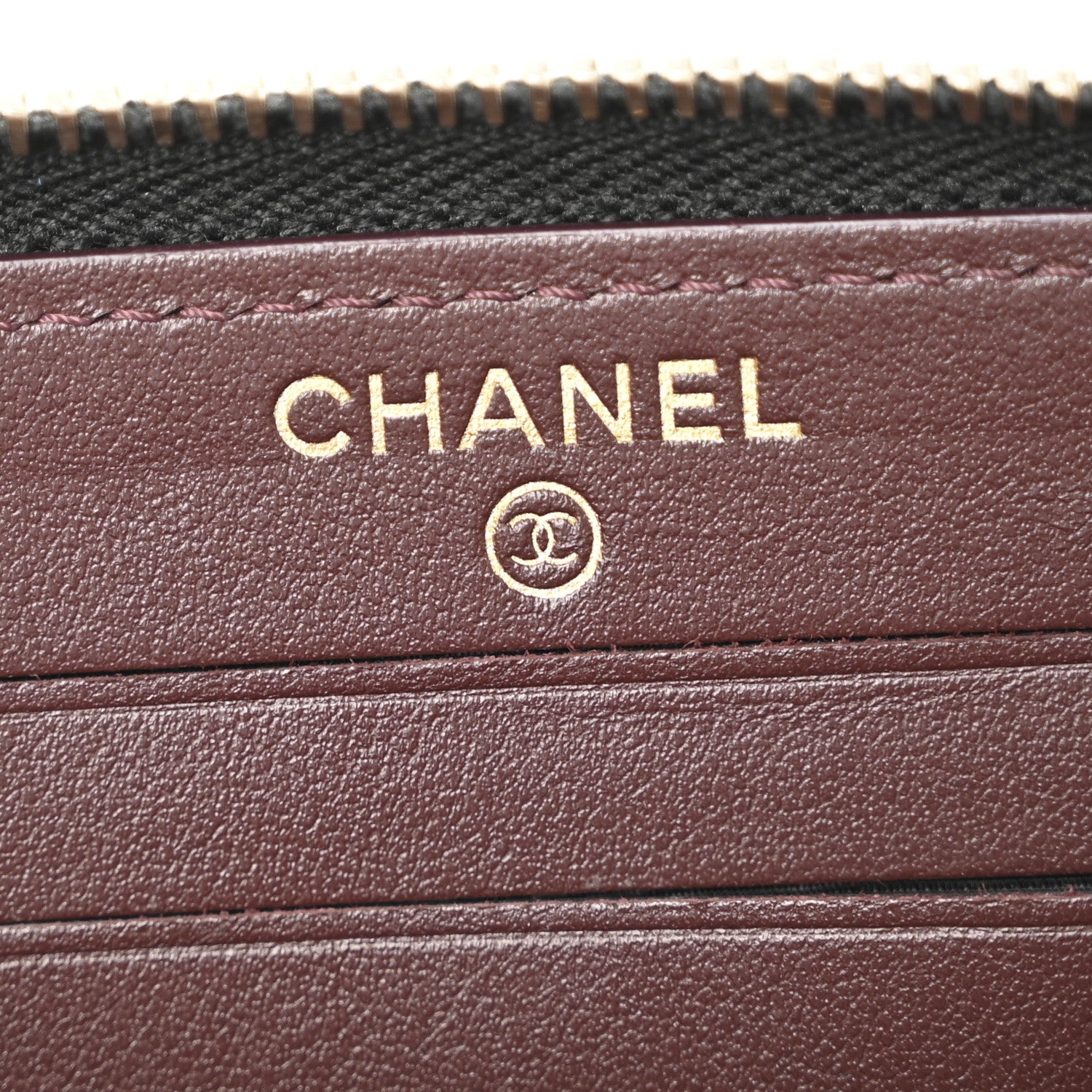 Chanel Caviar Chevron Quilted Medium Zip Around Wallet Black 6 of 13