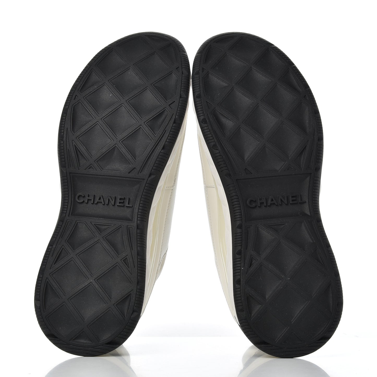 Velvet Calfskin Mixed Fibers CC Sneakers 39 Ivory Black