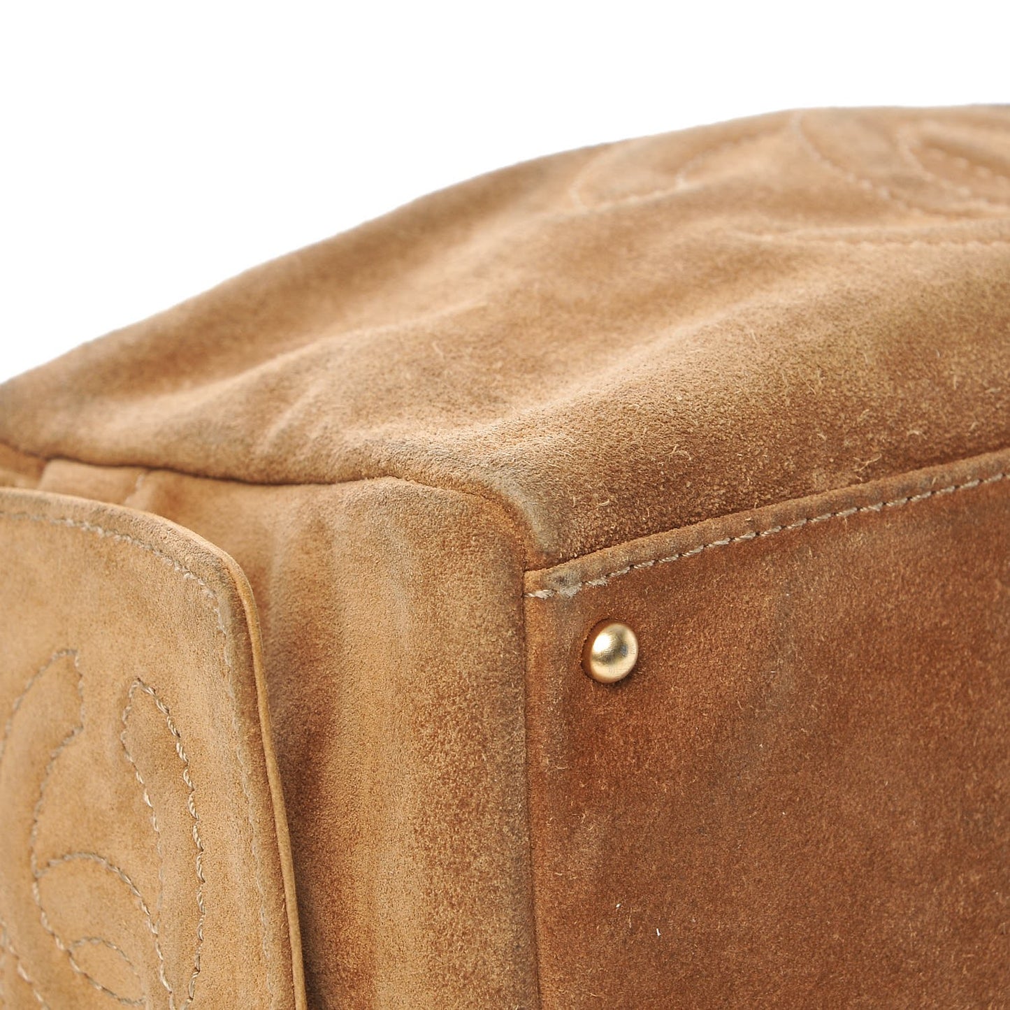 Suede CC Shoulder Bag Beige