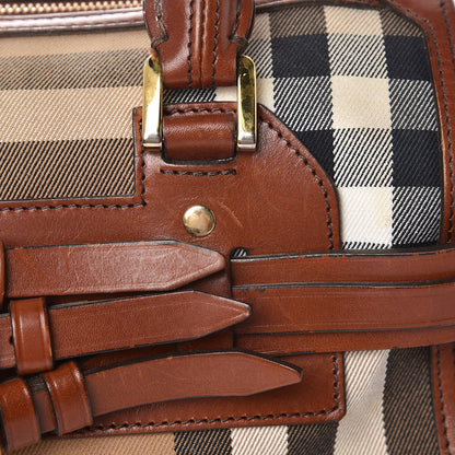 Burberry House Check Bridle Calfskin Medium Alchester Bowling Bag Dark Tan 19 of 19