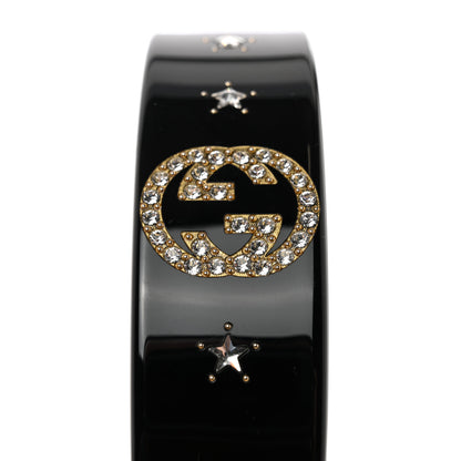 Gucci Resin Crystal Interlocking G Headband Black 3 of 5