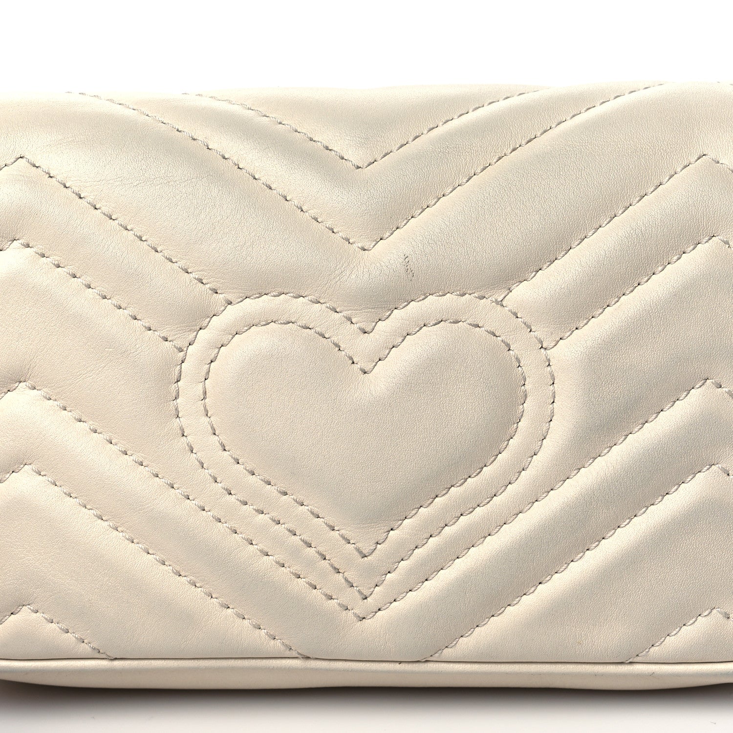 Gucci Calfskin Matelasse Super Mini GG Marmont Shoulder Bag White 13 of 13