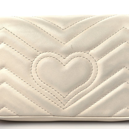 Gucci Calfskin Matelasse Super Mini GG Marmont Shoulder Bag White 13 of 13