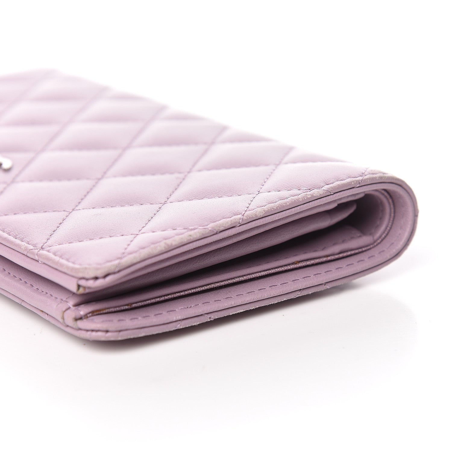Chanel Lambskin Quilted Yen Wallet Lilac 9 of 14