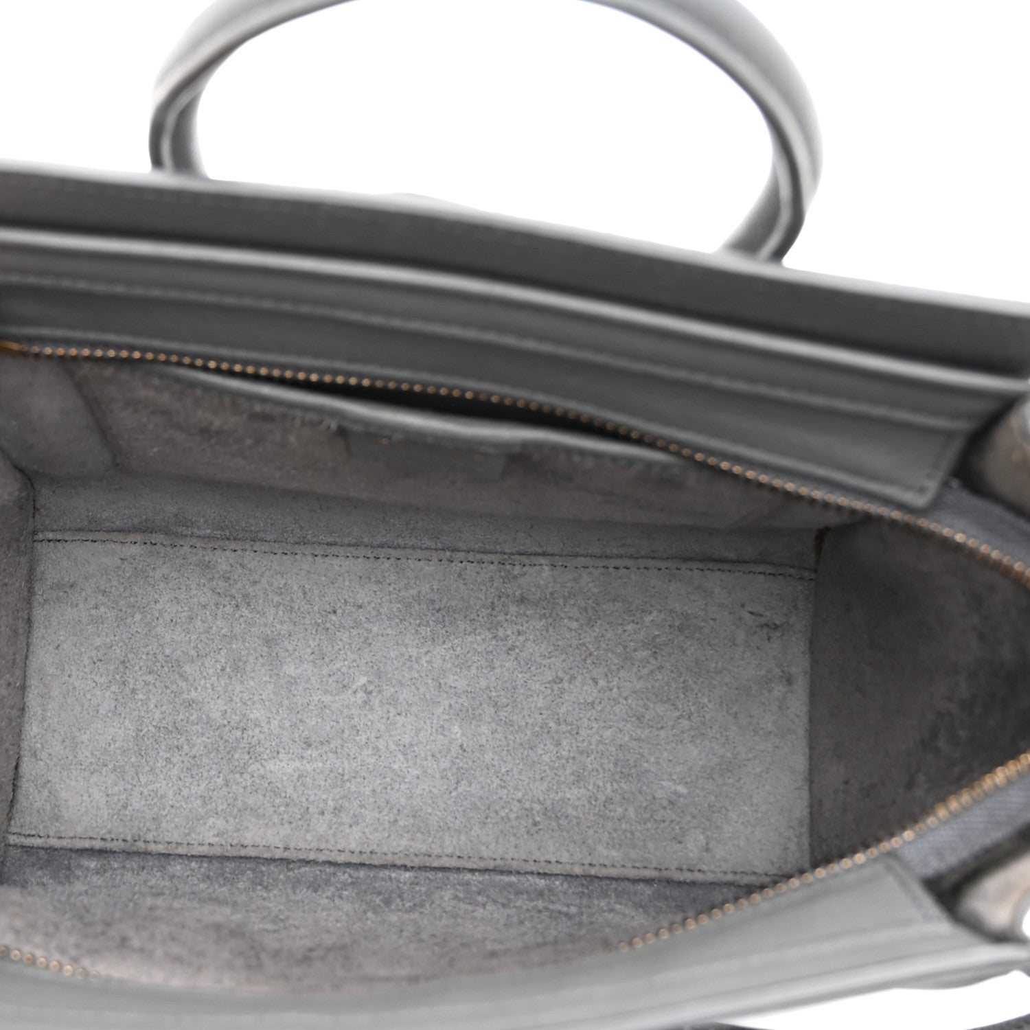 Celine Drummed Calfskin Nano Luggage Kohl 5 of 13