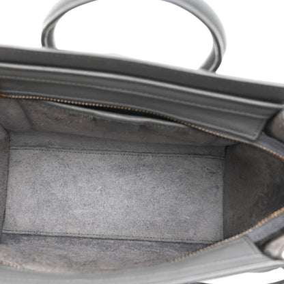 Celine Drummed Calfskin Nano Luggage Kohl 5 of 13