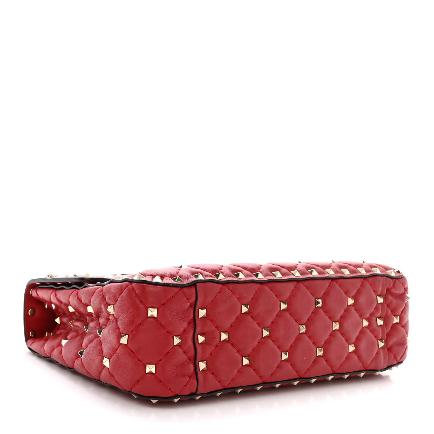Nappa Medium Rockstud Spike Shoulder Bag Rosso Valentino