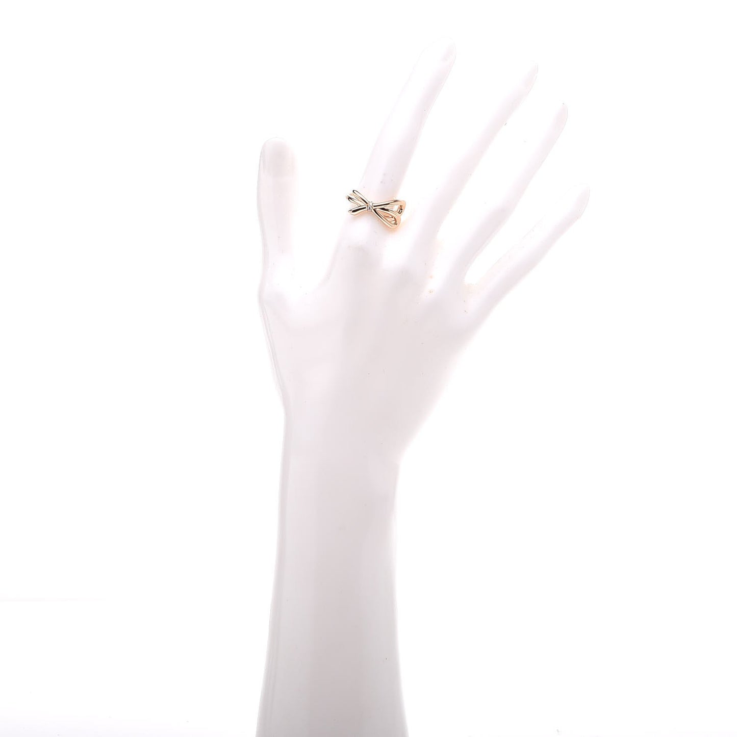 18K Rose Gold Diamond Bow Ring 53 6.25