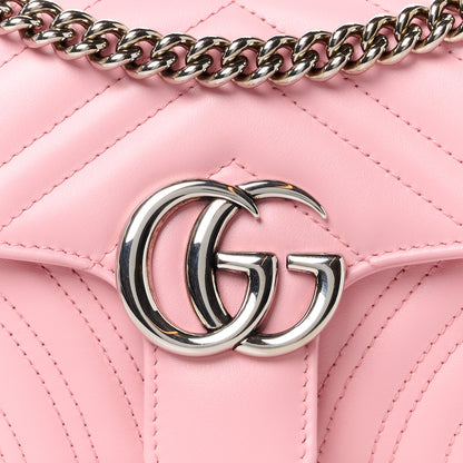 Gucci Calfskin Matelasse Mini GG Marmont Shoulder Bag Wild Rose 9 of 12