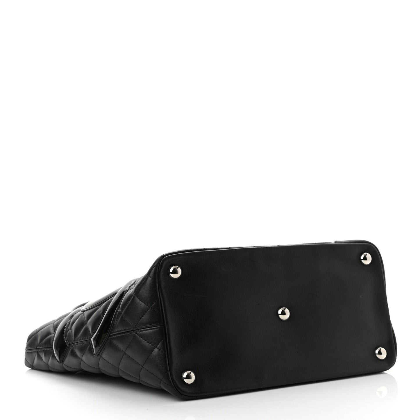 Calfskin Quilted Large Cambon Tote Black
