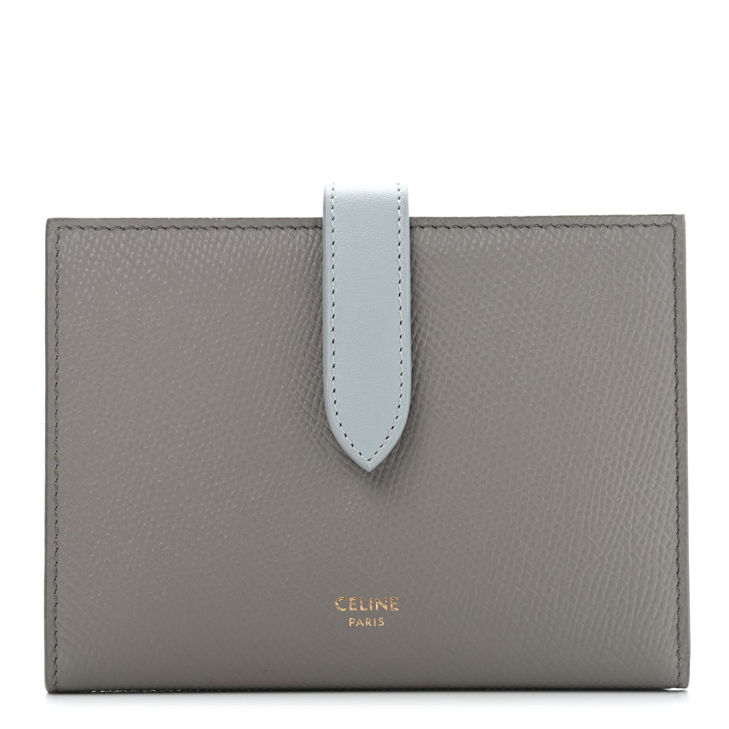 Grained Calfskin Medium Multifunction Strap Wallet Pebble Mineral