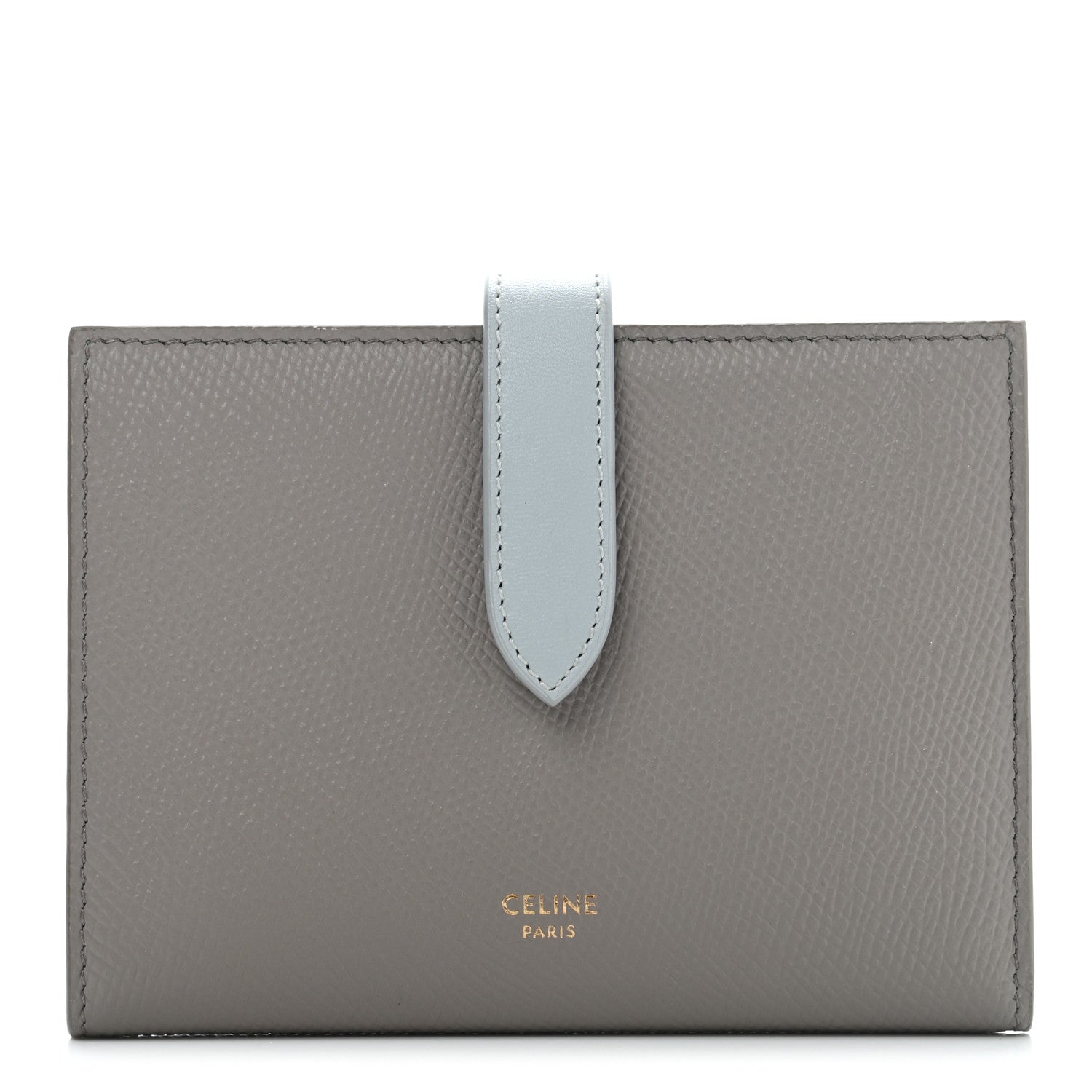 Celine Grained Calfskin Medium Multifunction Strap Wallet Pebble Mineral 1 of 8