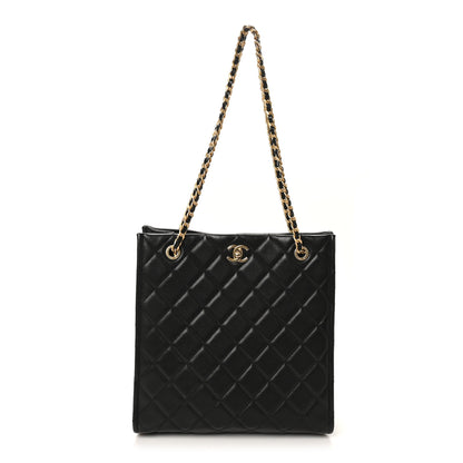 Chanel Caviar Quilted Sweet Vertical Shopping Tote Black 1 of 10