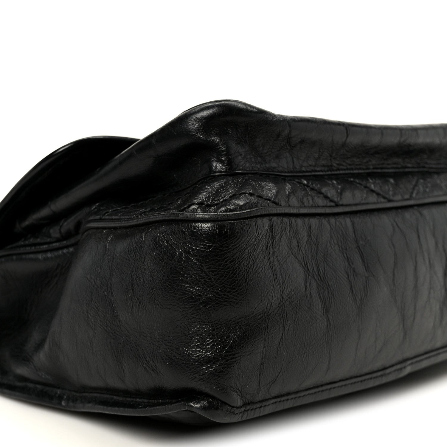 Saint Laurent Crinkled Calfskin Matelasse Monogram Large Niki Chain Satchel Black 10 of 11