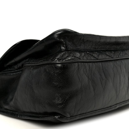 Saint Laurent Crinkled Calfskin Matelasse Monogram Large Niki Chain Satchel Black 10 of 11