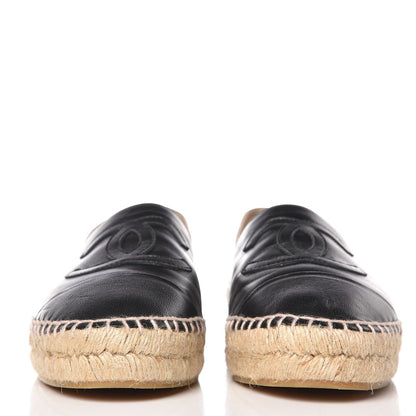 Chanel Lambskin CC Espadrilles 39 Black 2 of 10