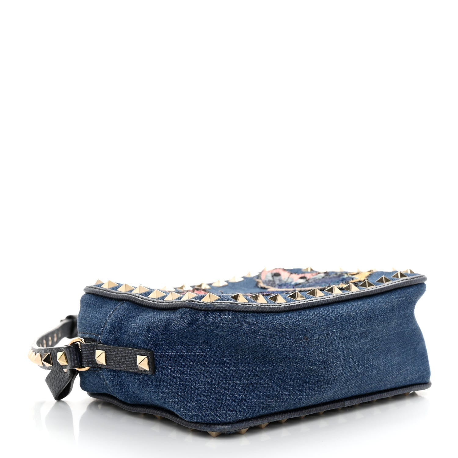 Valentino Garavani Denim Butterfly Embroidered Rockstud Camera Crossbody Bag Light Denim Multicolor 4 of 11