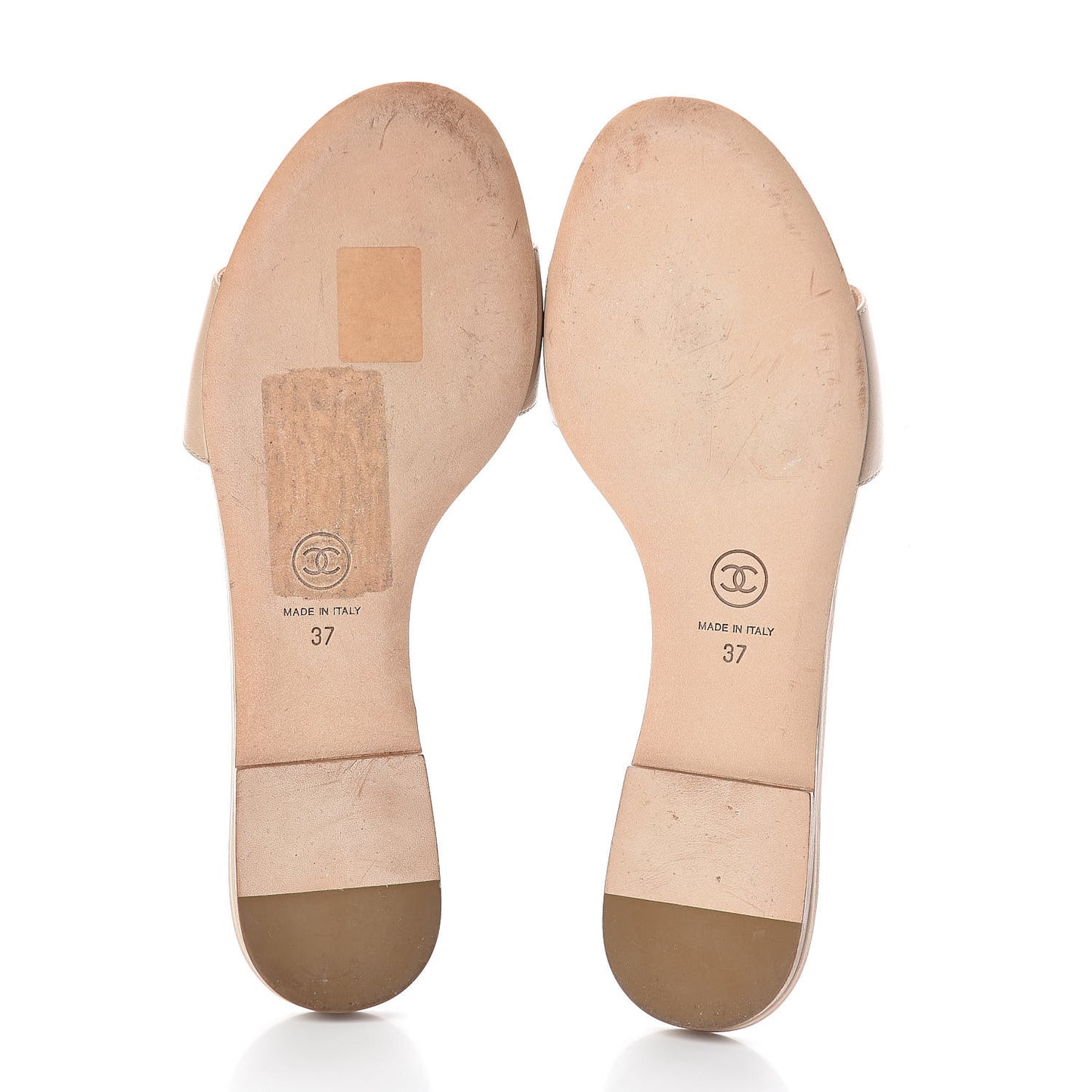 Lambskin Cork Camellia Sandals 37 Beige