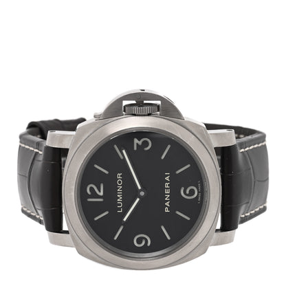 Panerai Titanium Alligator 44mm Luminor Base Manual Winding Watch Black PAM00176 2 of 4