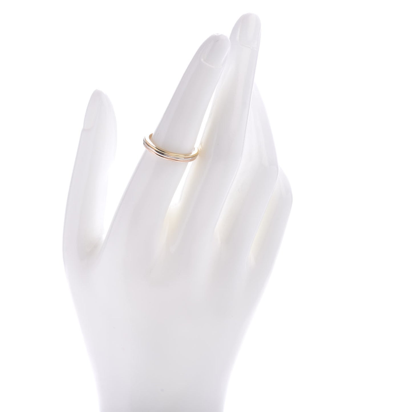 18K Pink White Yellow Gold 2.8mm Trinity Wedding Band Ring 53 6.5