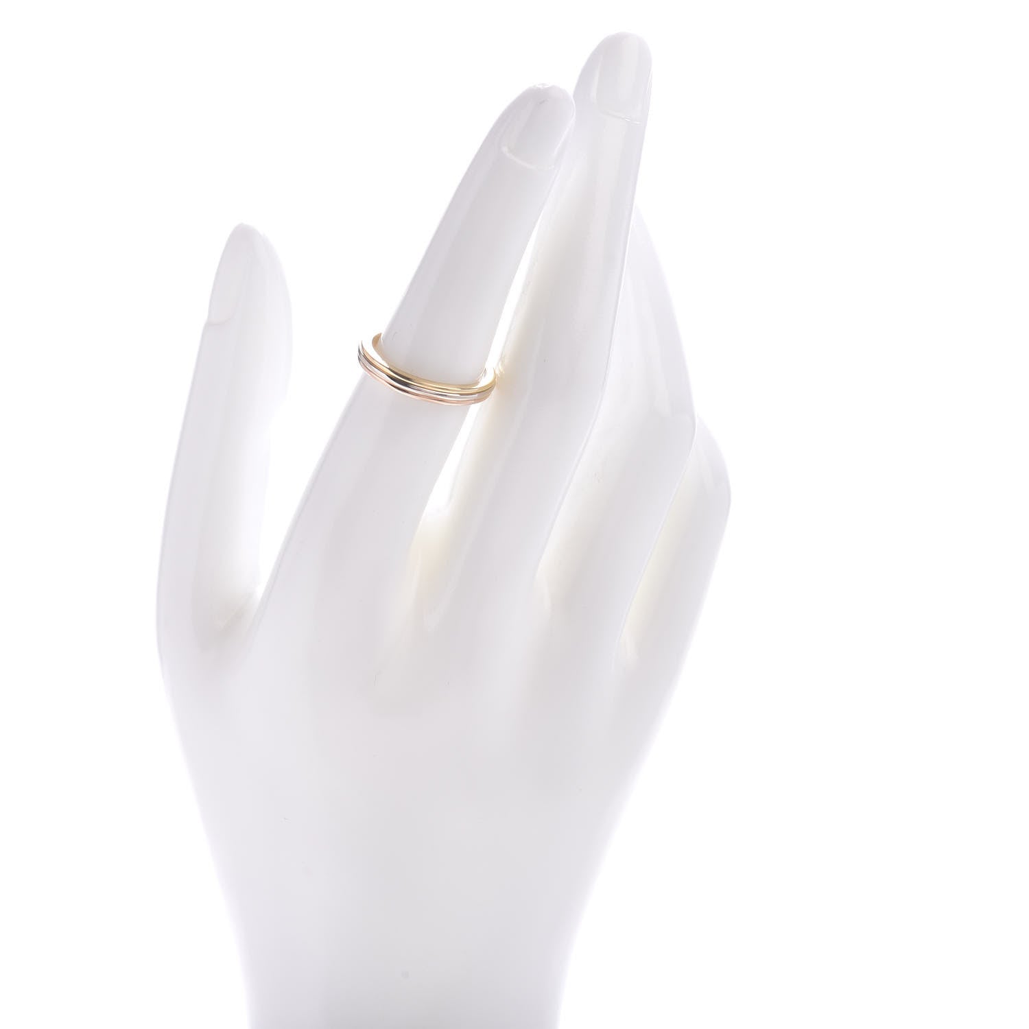 Cartier 18K Pink White Yellow Gold 2.8mm Trinity Wedding Band Ring 53 6.5 2 of 4