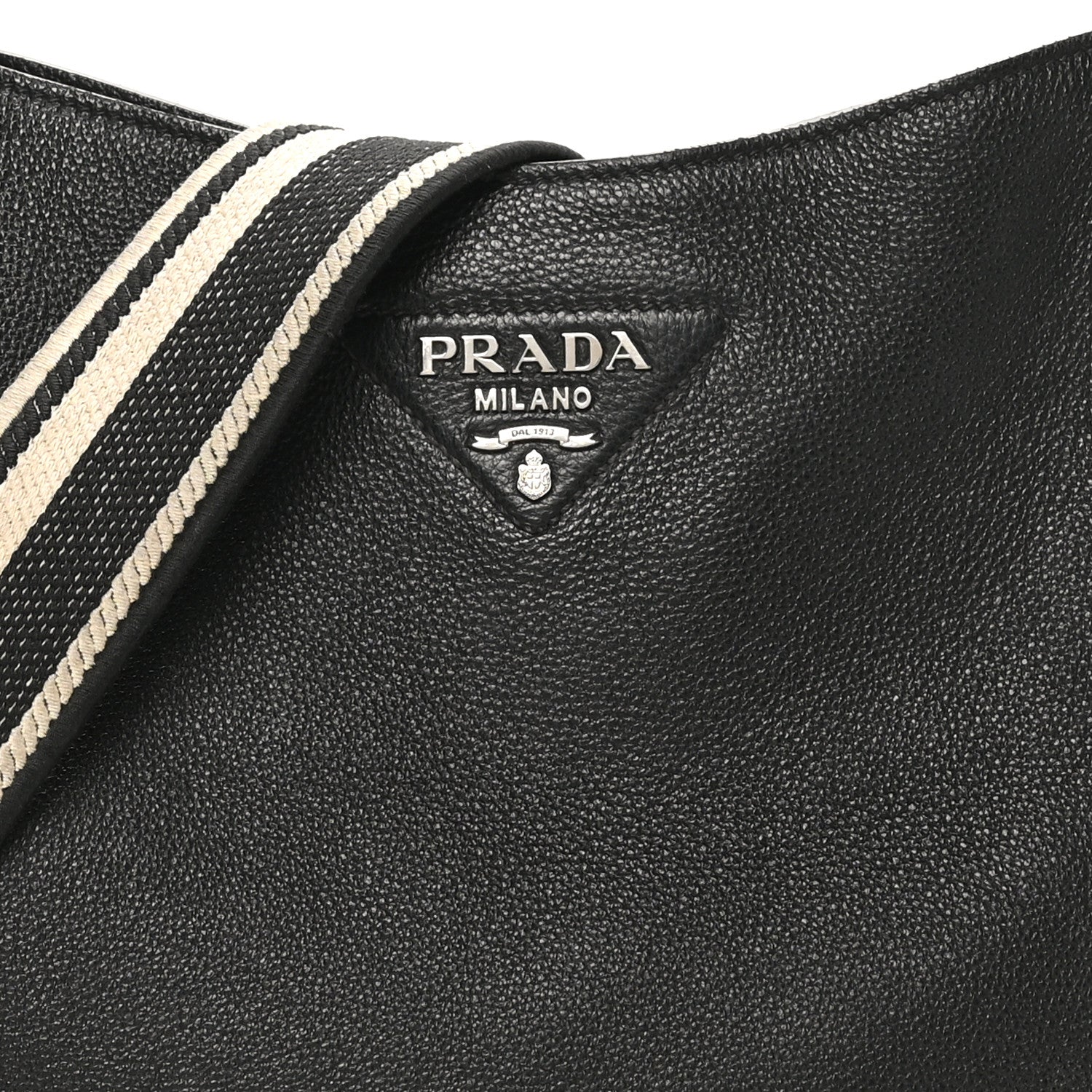 Prada Vitello Daino Soft Hobo Messenger Bag Black 1793318