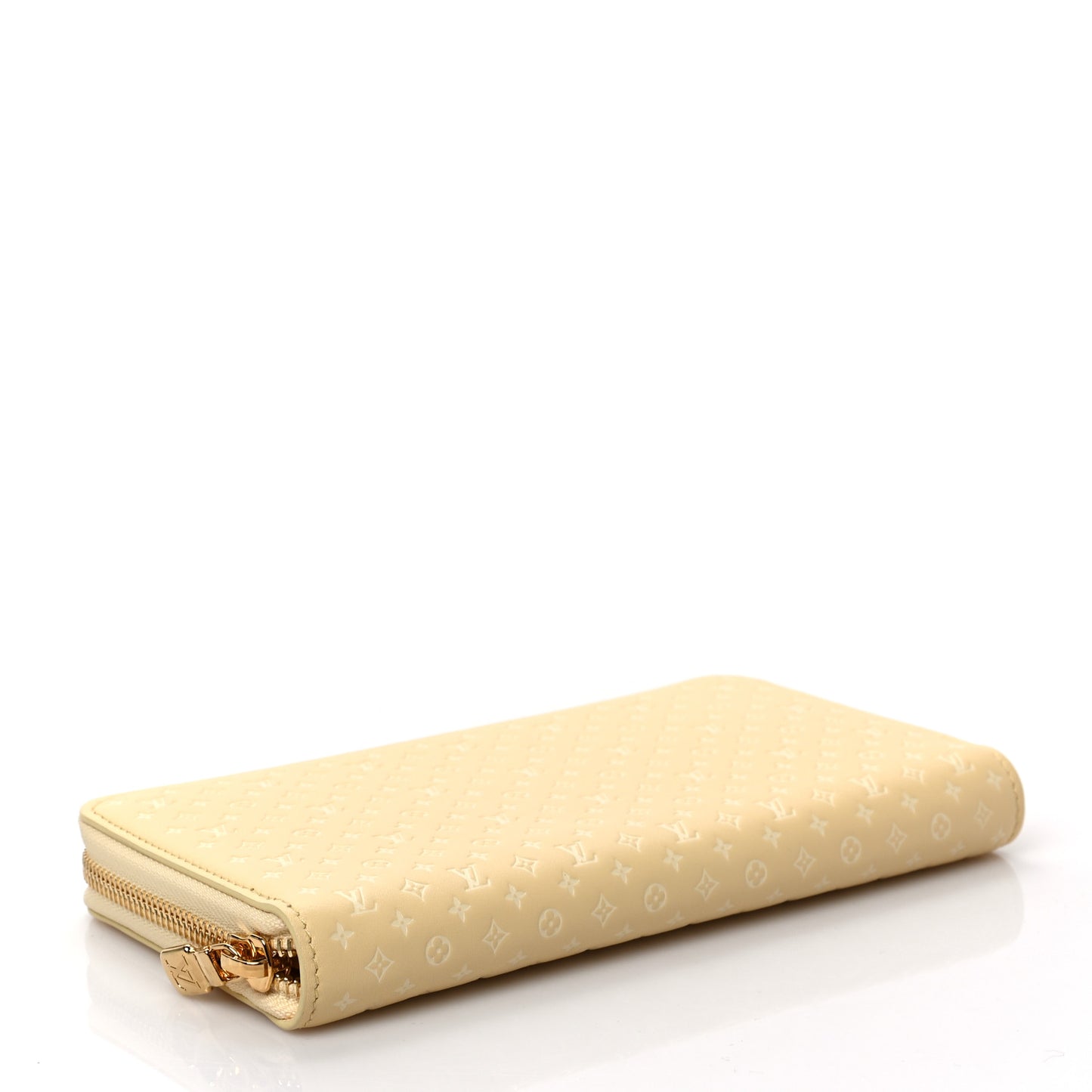 Calfskin Nanogram Embossed Zippy Wallet Jaune