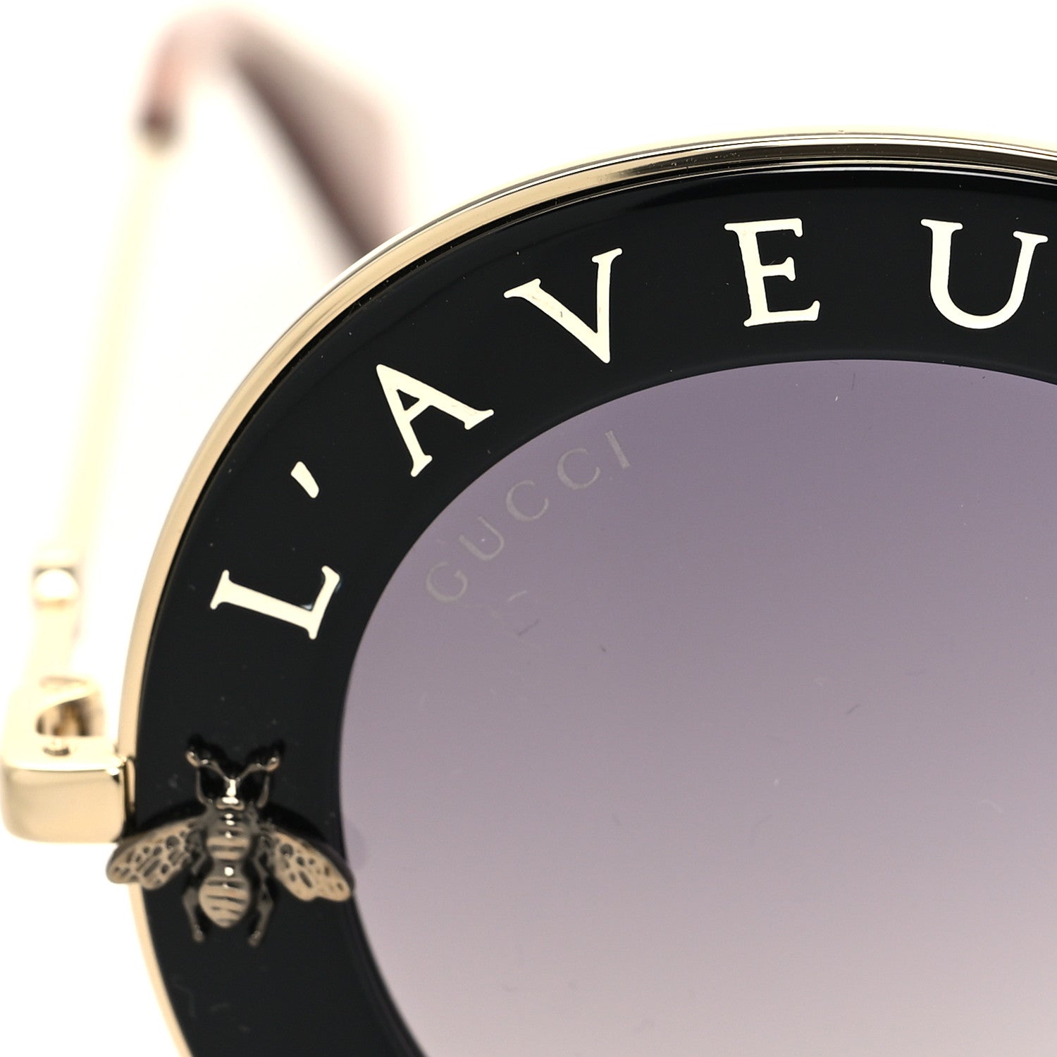 Gucci Metal L'Aveugle Par Amour Round Frame Sunglasses GG0113S Black 3 of 8