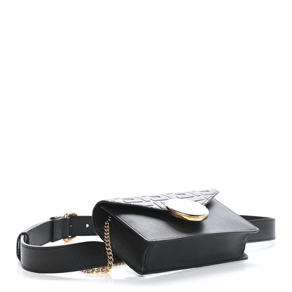 Fendi Vitello Cruise F is Fendi Bi-Color FF 1974 Embossed Envelope Belt Bag Maya Black 4 of 8