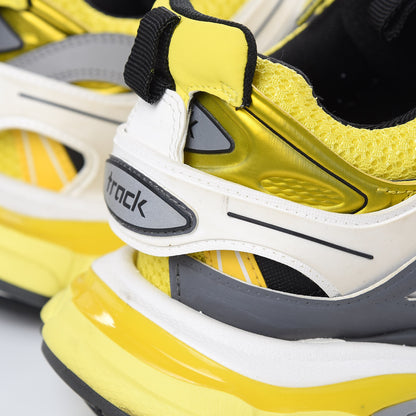 Balenciaga Mesh Nylon Mens Track Sneakers 41 Yellow Black White 8 of 10