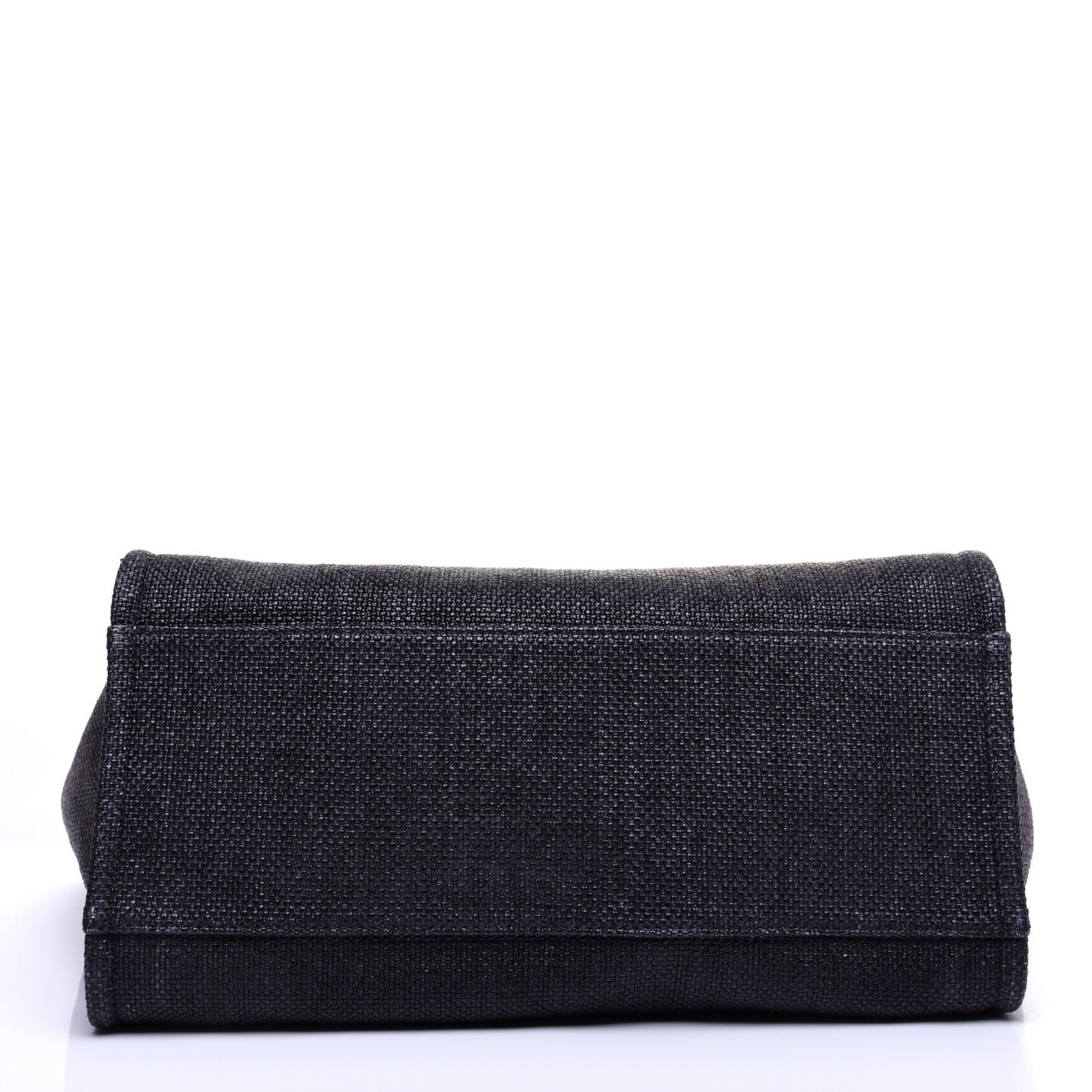 Woven Straw Raffia Medium Deauville Tote Navy