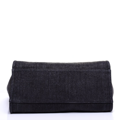 Chanel Woven Straw Raffia Medium Deauville Tote Navy 10 of 14