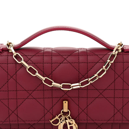 Christian Dior Lambskin Cannage Mini My Dior Top Handle Clutch Burgundy 8 of 11