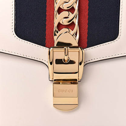 Gucci Calfskin Maxi Sylvie Top Handle Bag White 11 of 12