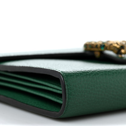 Gucci Calfskin Mini Dionysus Chain Wallet Emerald 8 of 9