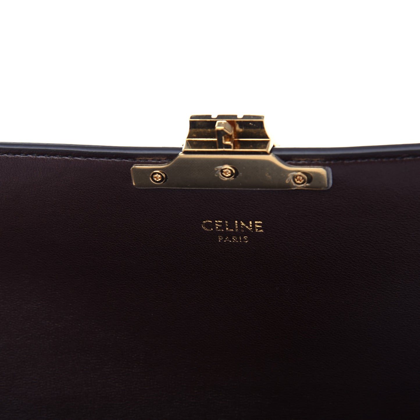 Snakeskin Triomphe Clutch Brown