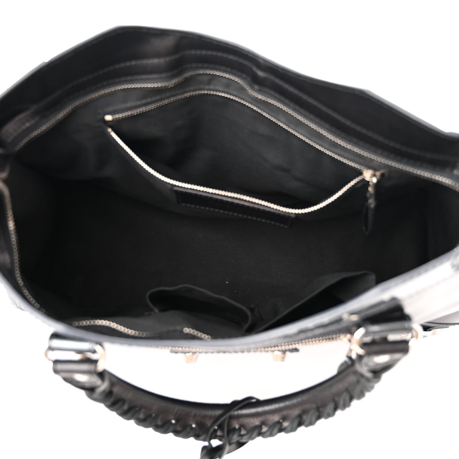 Balenciaga Smooth Calfskin Metallic Patent Giant 12 Silver Hardware City Black Gris 5 of 11