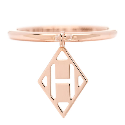 Hermes 18K Rose Gold Gambade H Ring 49 4.75 1 of 6