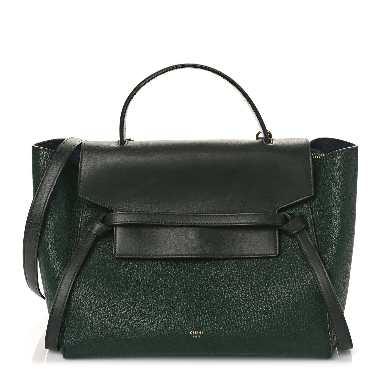 Goatskin Smooth Calfskin Mini Belt Bag Dark Green