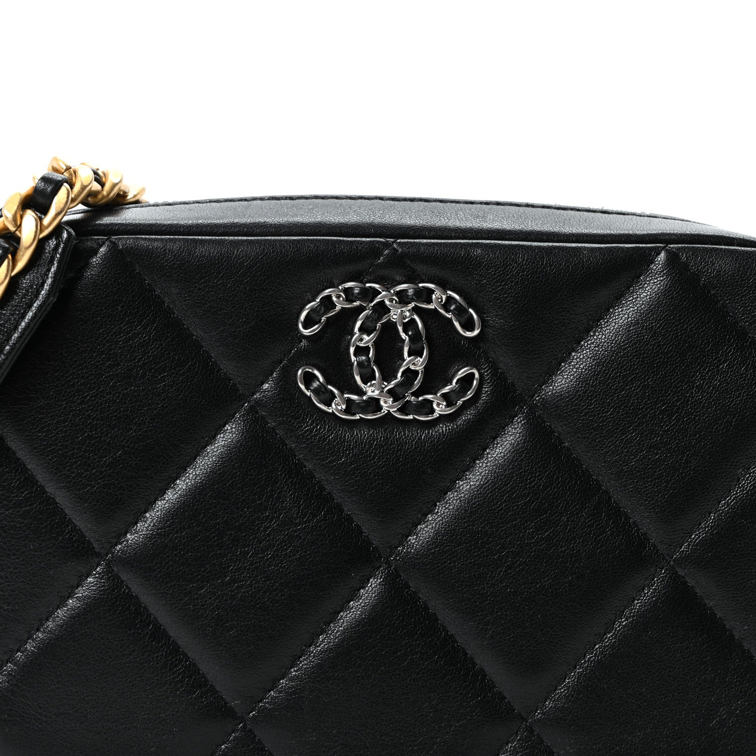 Chanel Lambskin Quilted Chanel 19 Camera Crossbody Case Black 8 of 10