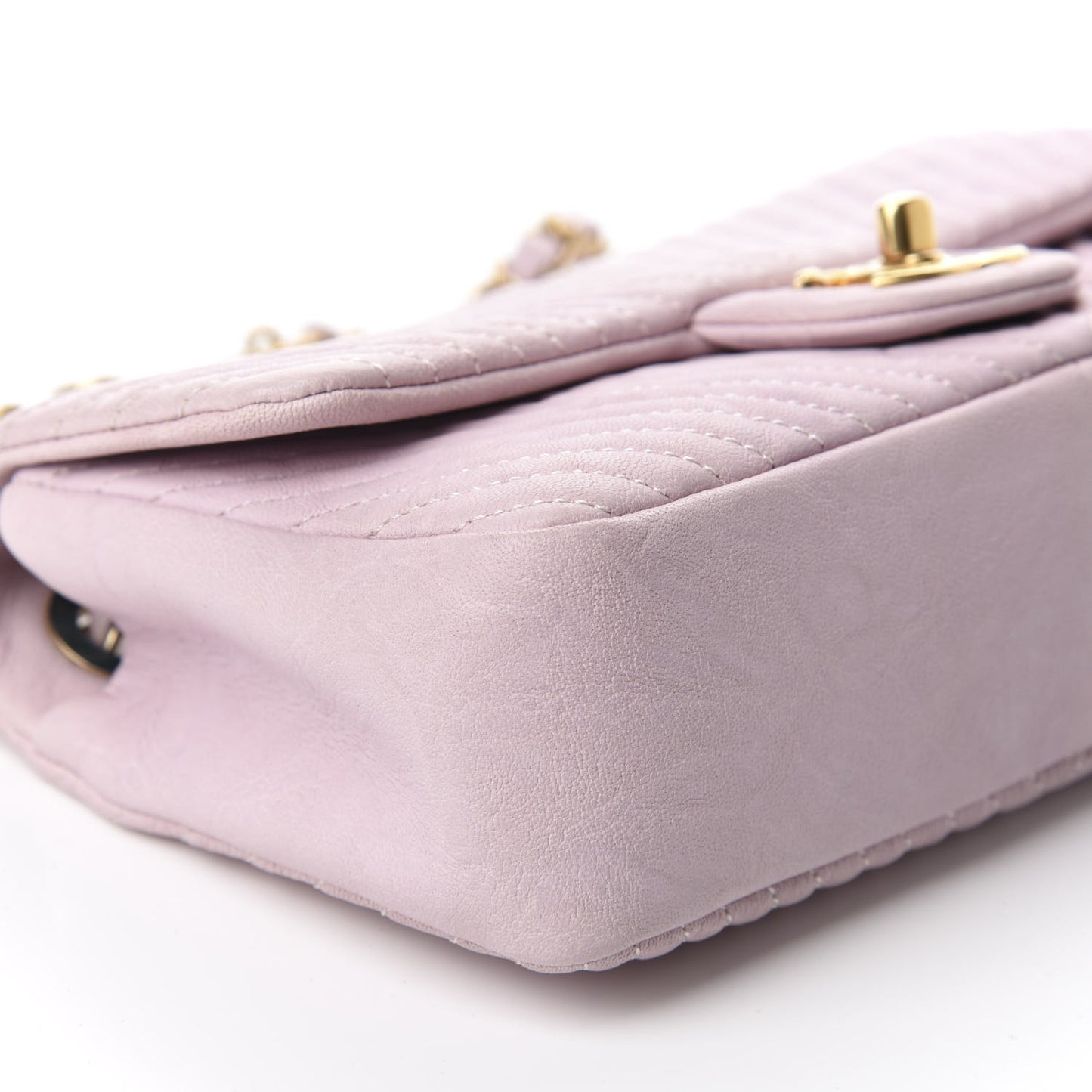 Calfskin Surpique Chevron Small Flap Pink